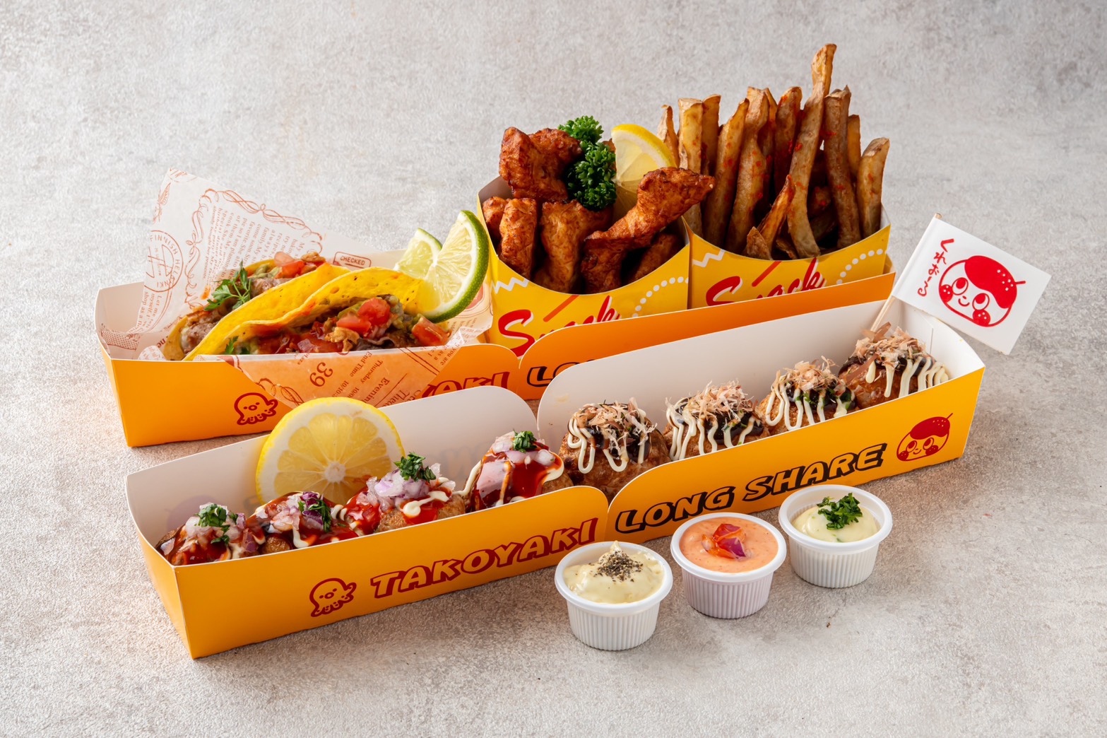 くれおーる OSAKAたこ焼マーケット たこ焼き 全フレーバー並び